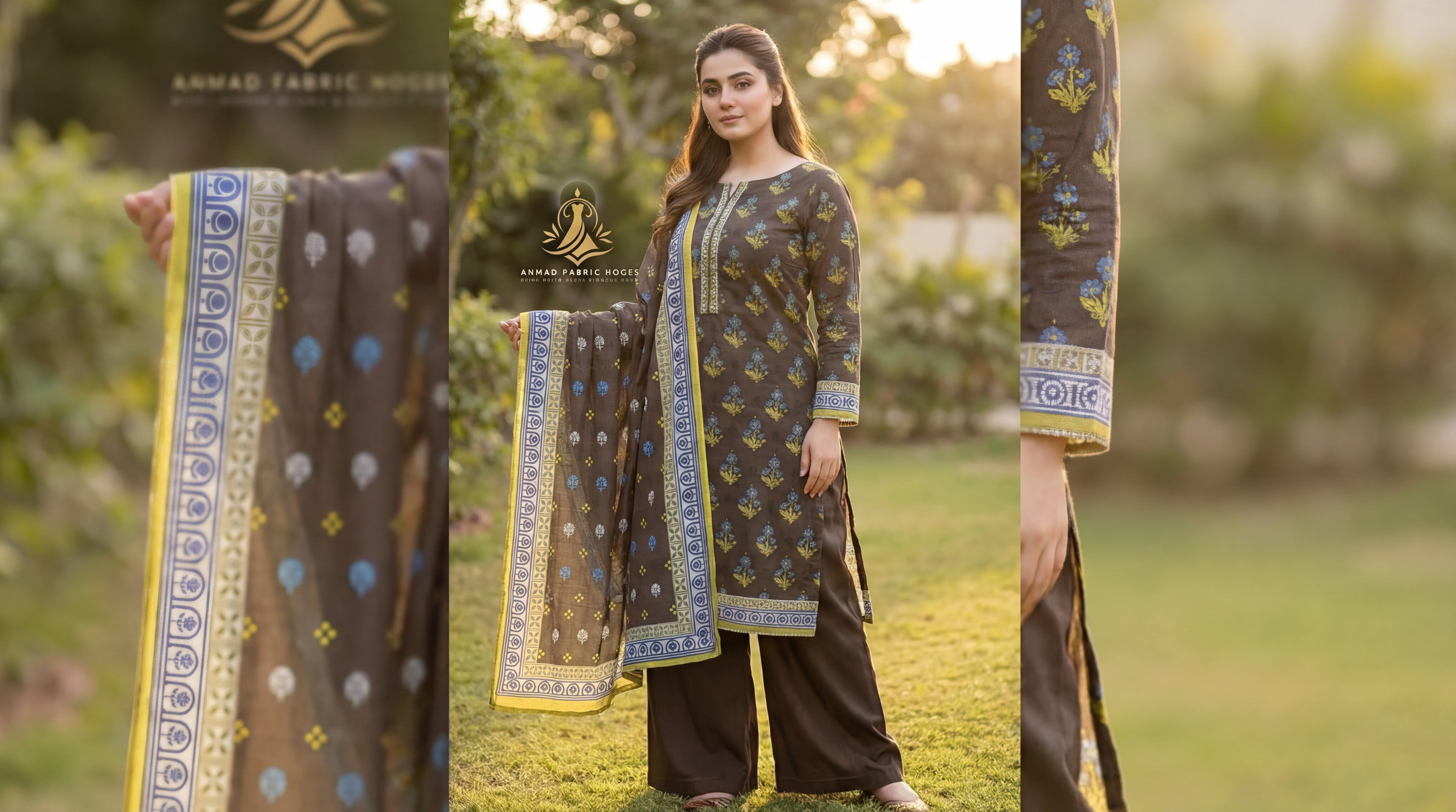 Edenrobe Unstitched Printed Khaddar 3pc