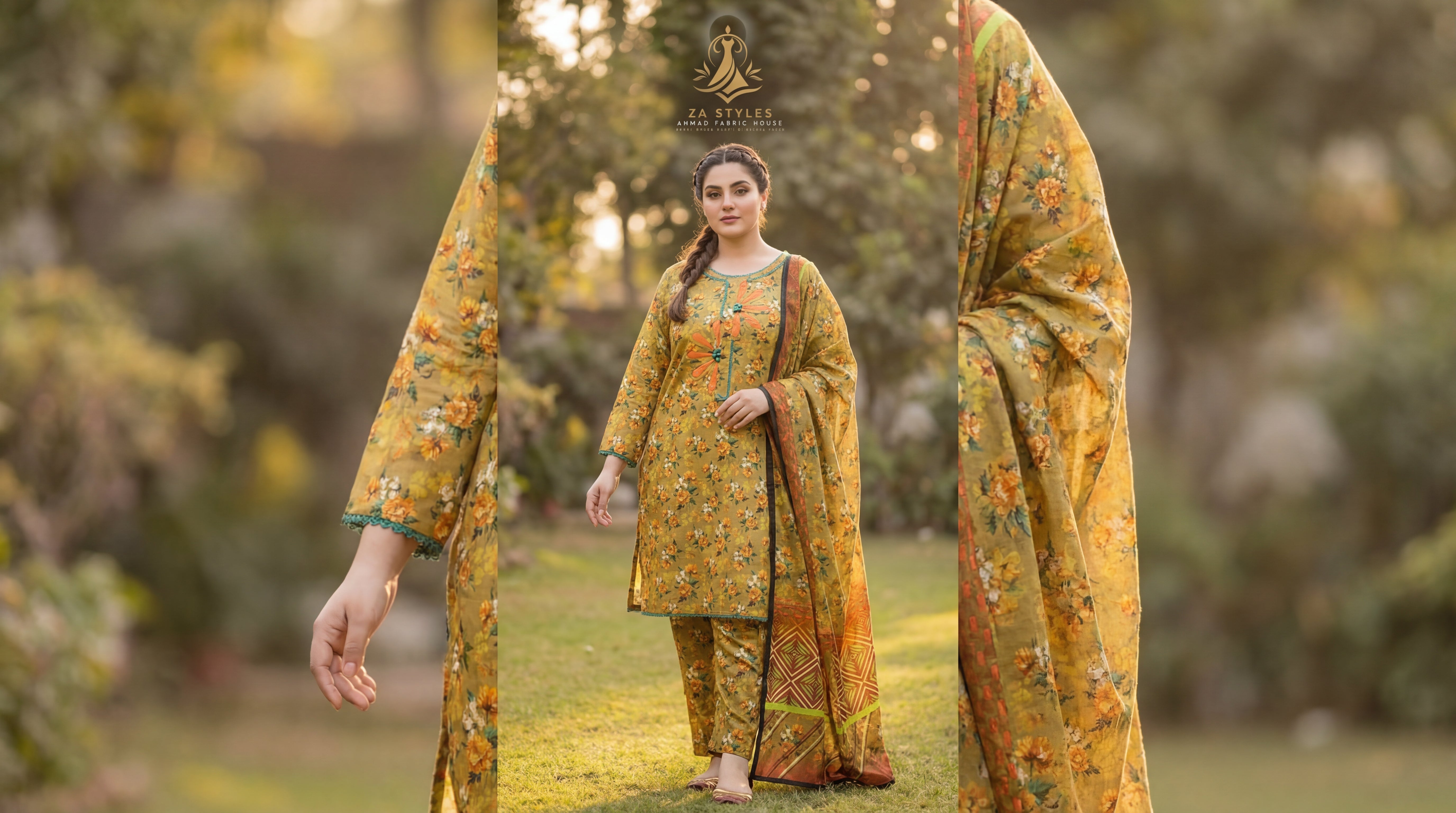 ZA Styles Stitched Khaddar 3pc