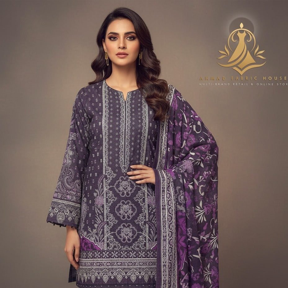 Nishat Unstitched Printed Karandi 3pc