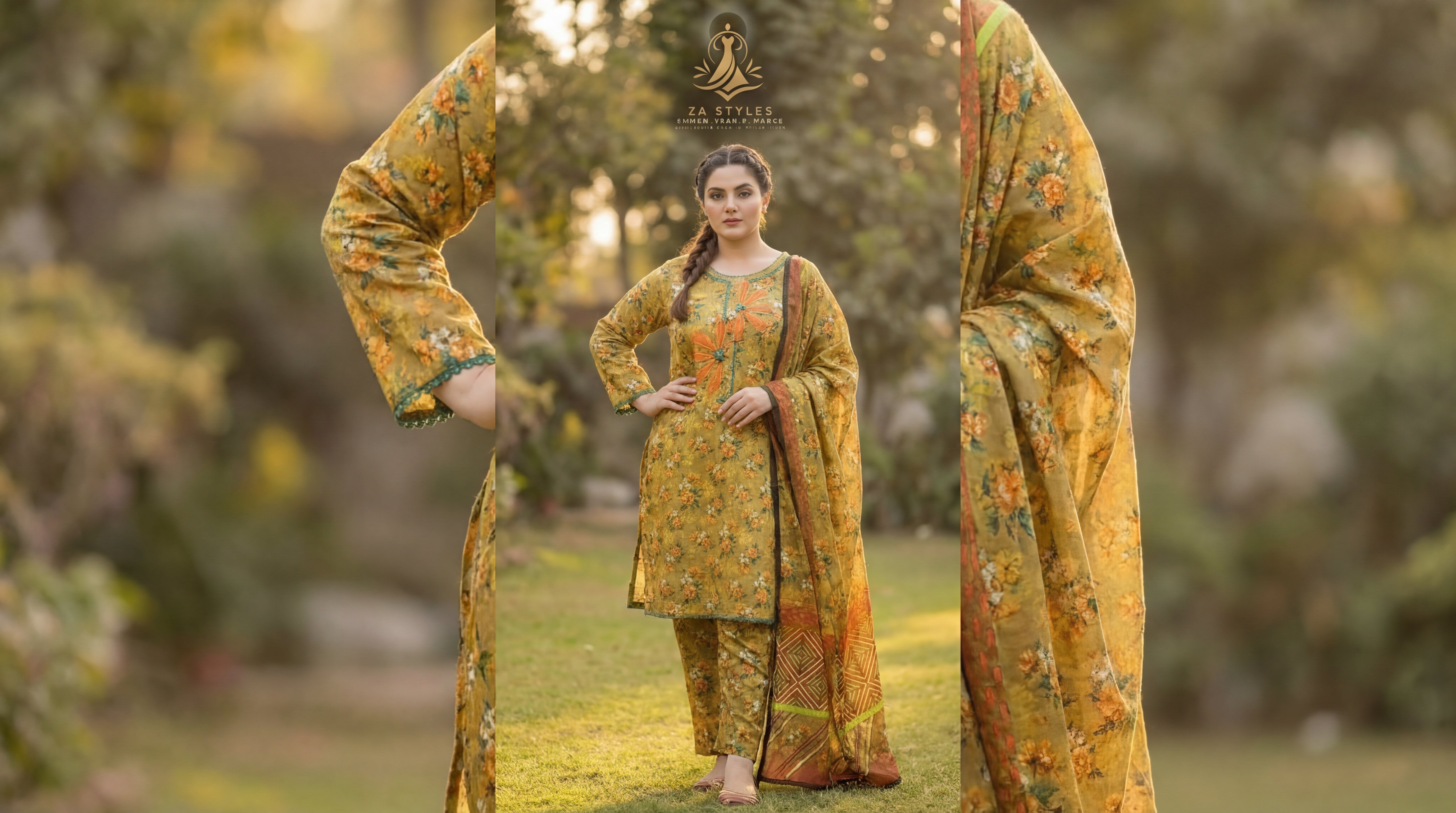 ZA Styles Stitched Khaddar 3pc