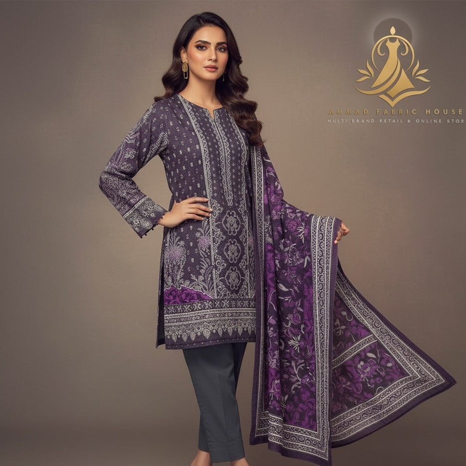 Nishat Unstitched Printed Karandi 3pc