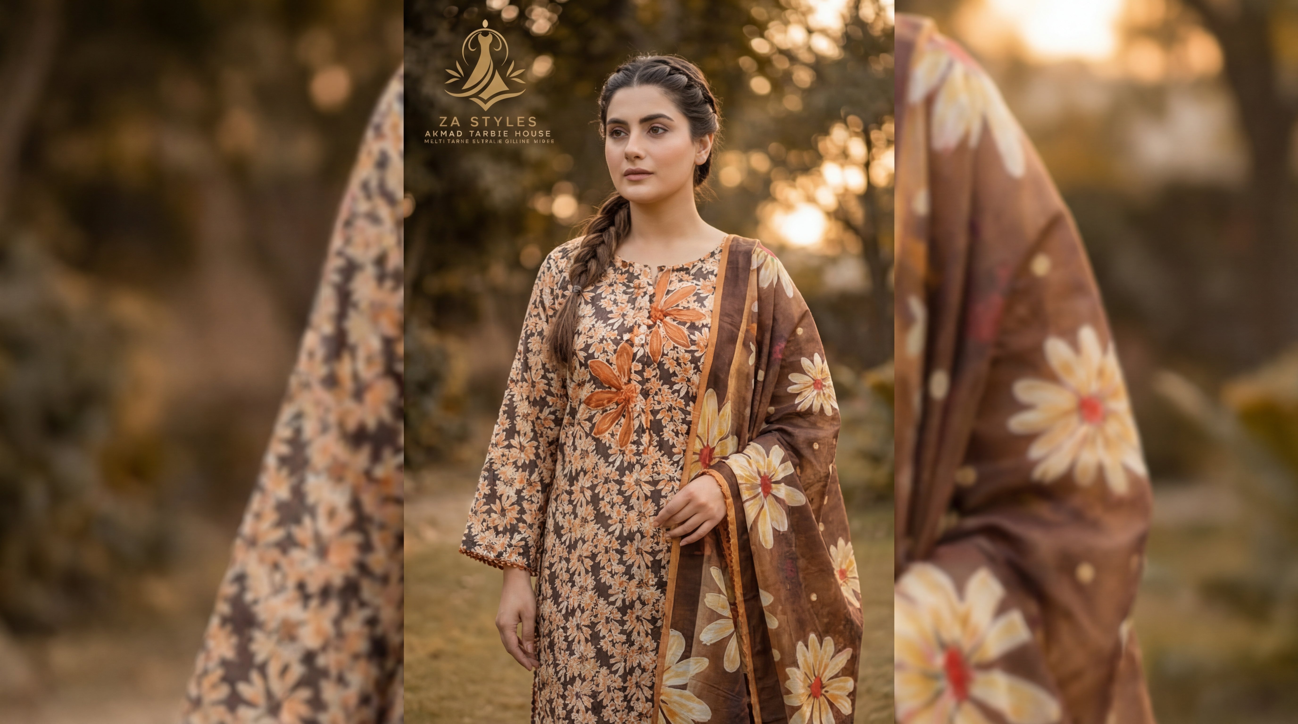 ZA Styles Stitched Khaddar 3pc