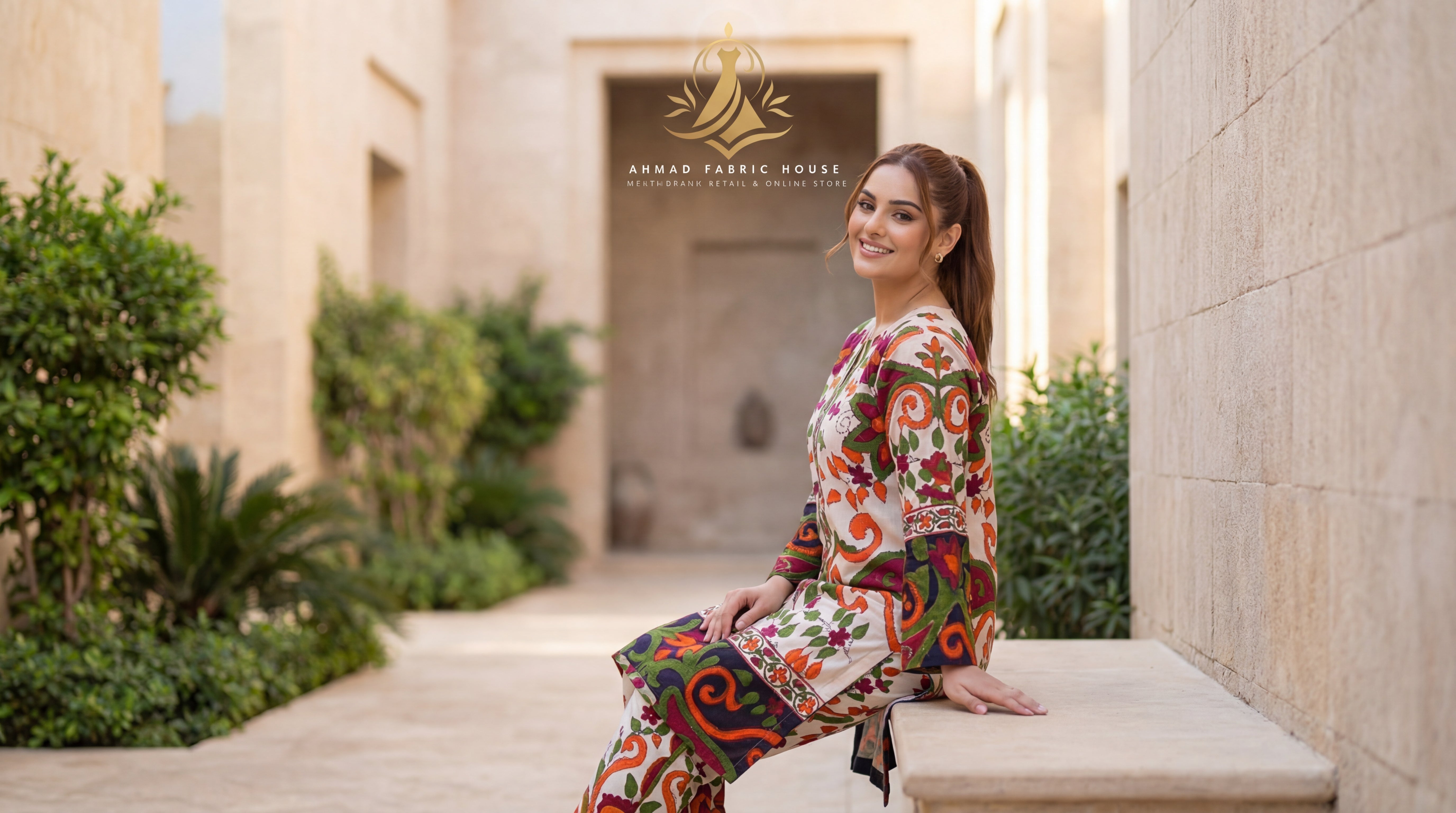 Stitched Silk Printed 2pc