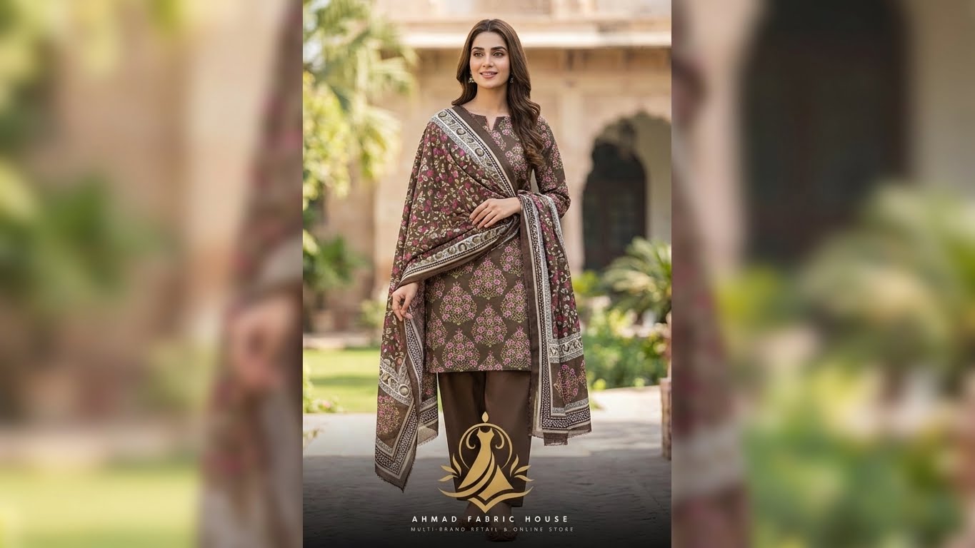 Nishat Unstitched Printed Khaddar 3pc