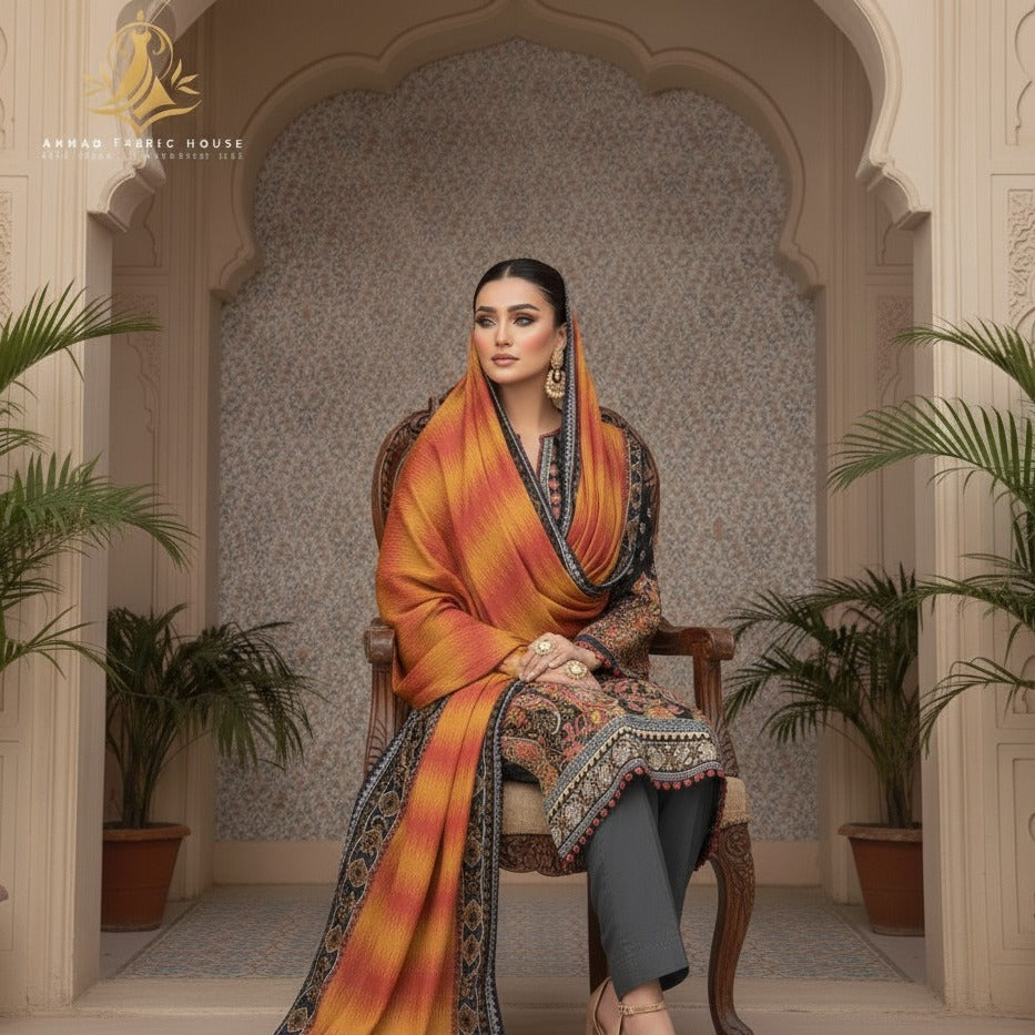 Ethnic Unstitched Printed Linen 3pc