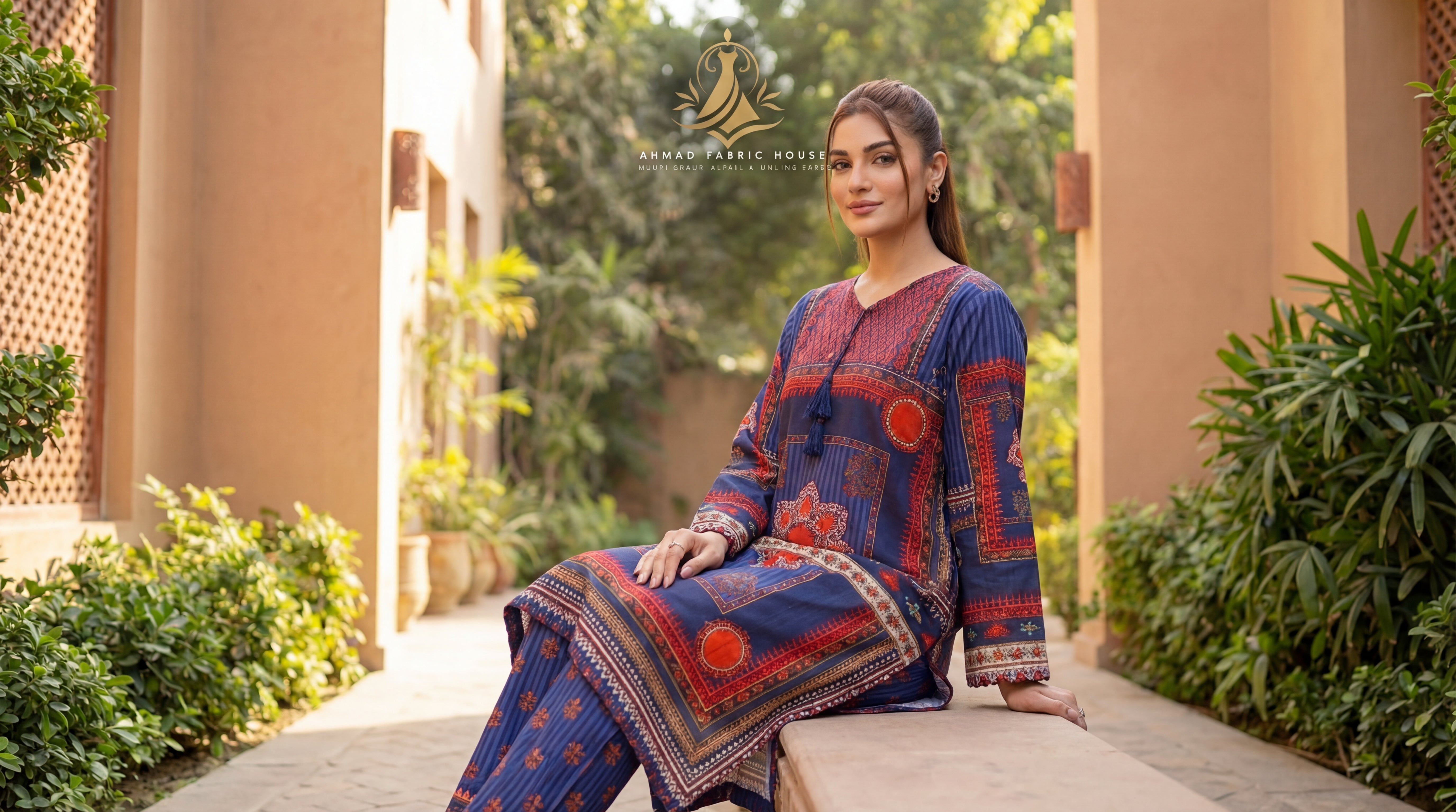 Stitched Silk Printed 2pc