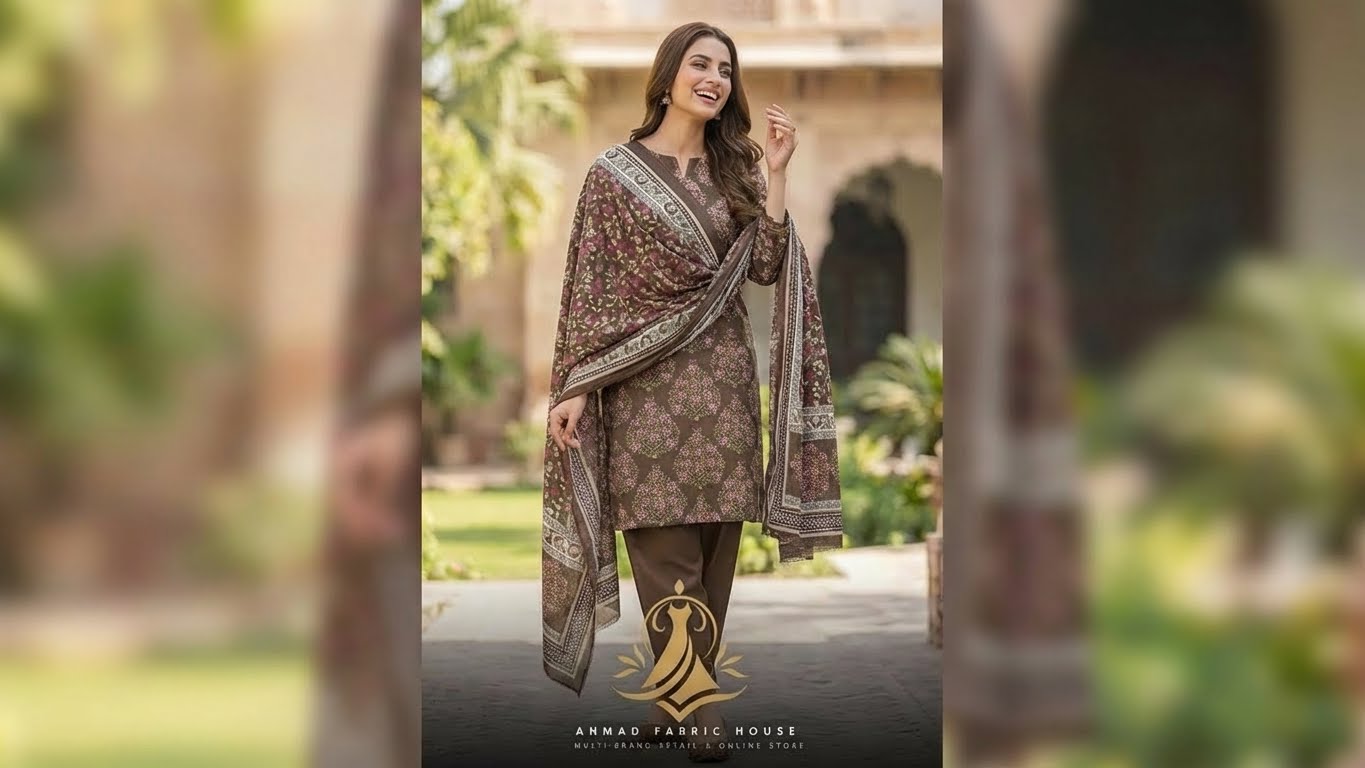 Nishat Unstitched Printed Khaddar 3pc