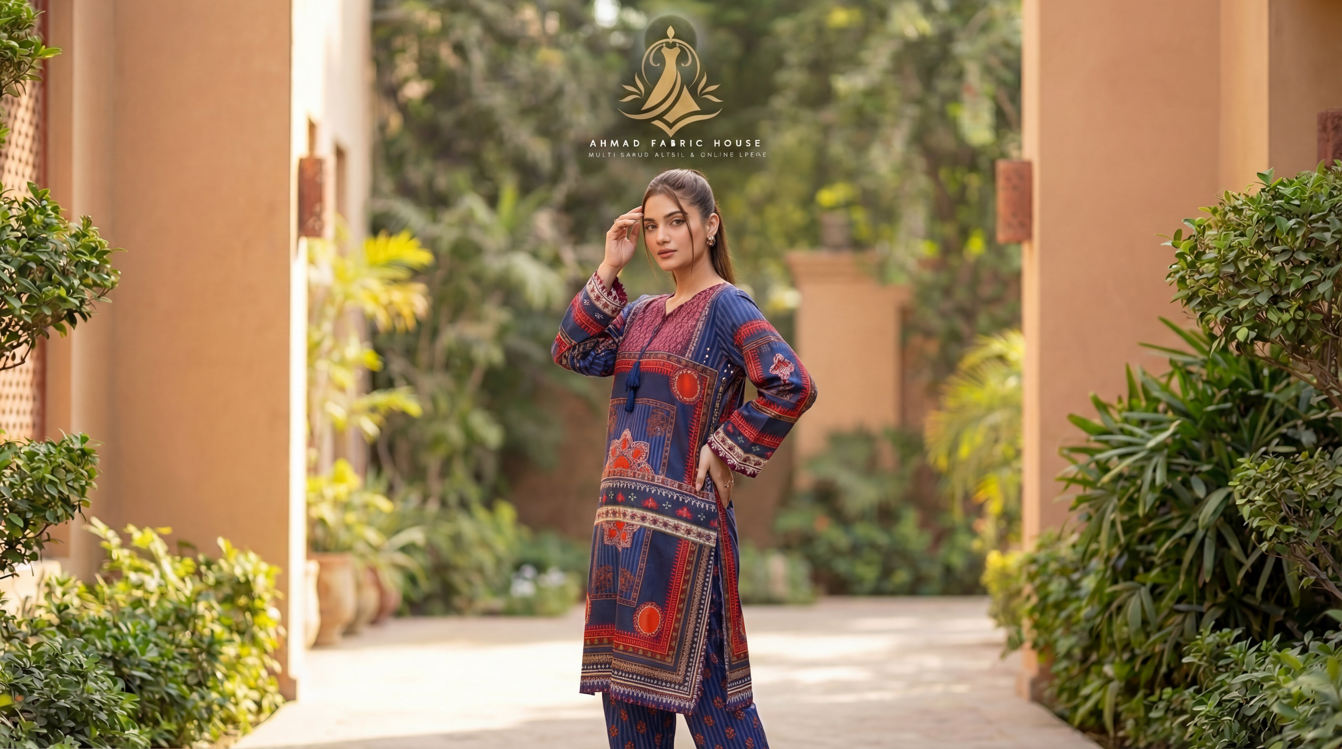 Stitched Silk Printed 2pc