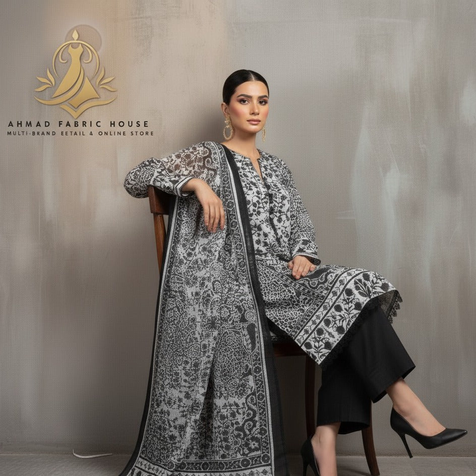 Nishat Unstitched Printed Karandi 3pc