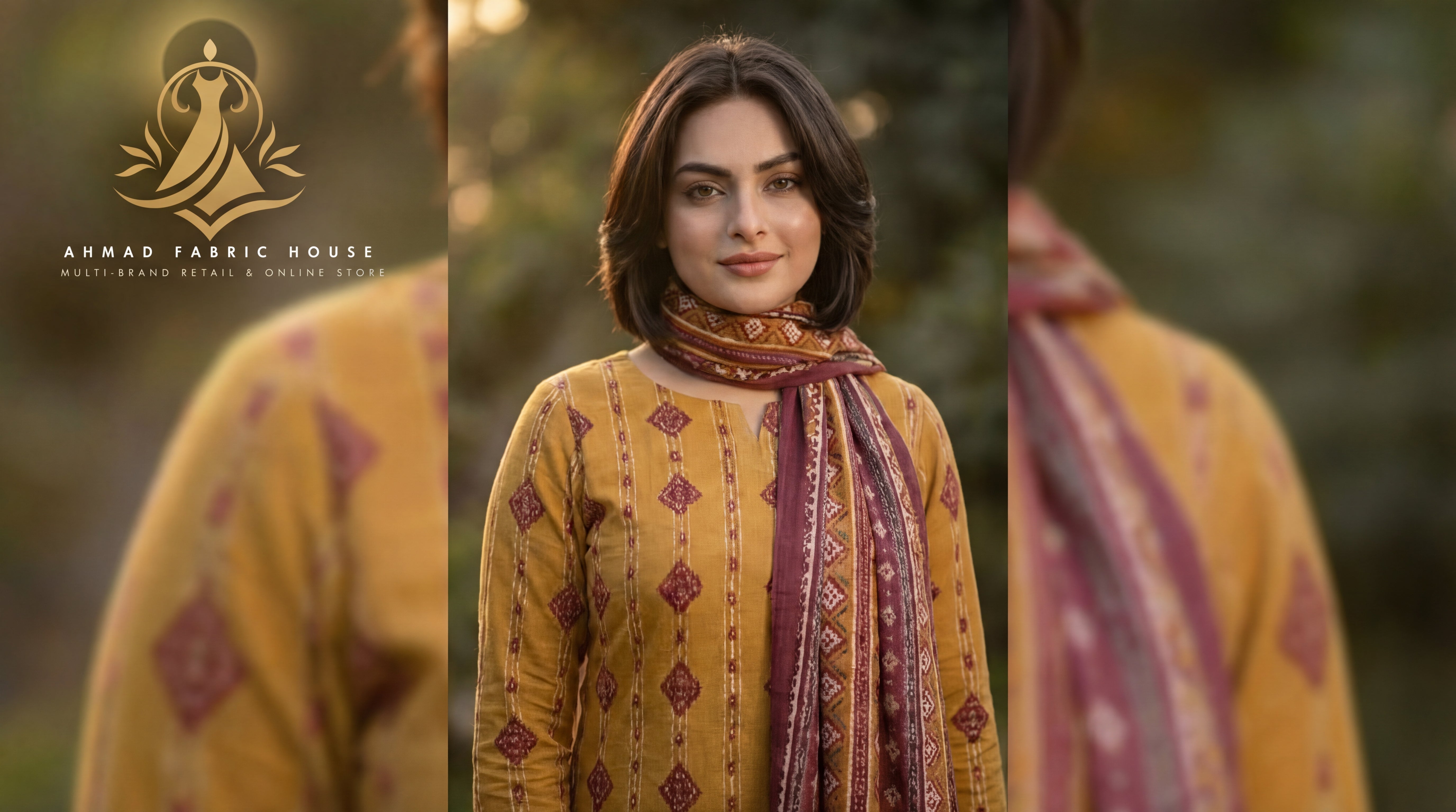 Edenrobe Unstitched Printed Khaddar 3pc