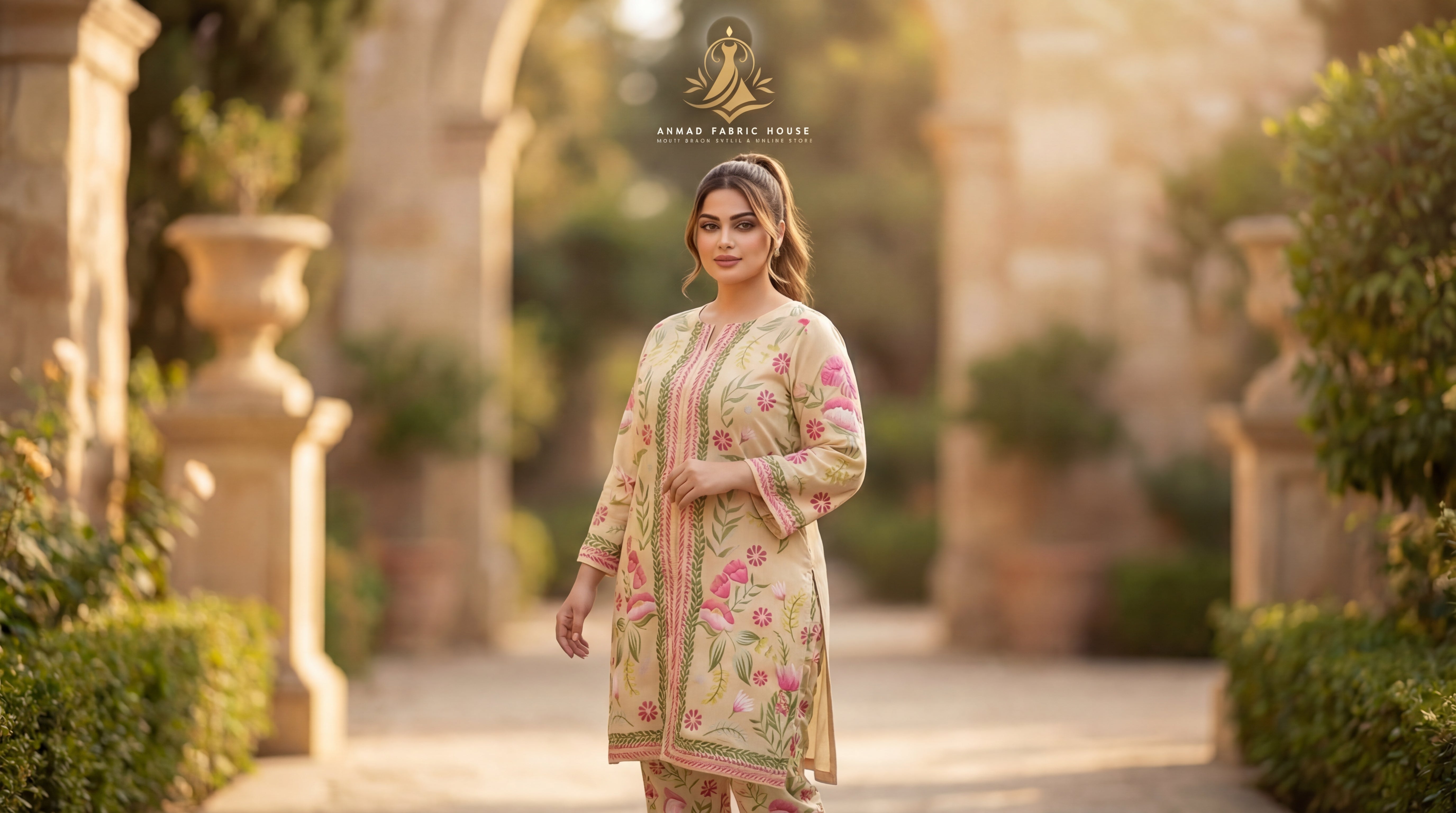 Stitched Silk Printed 2pc