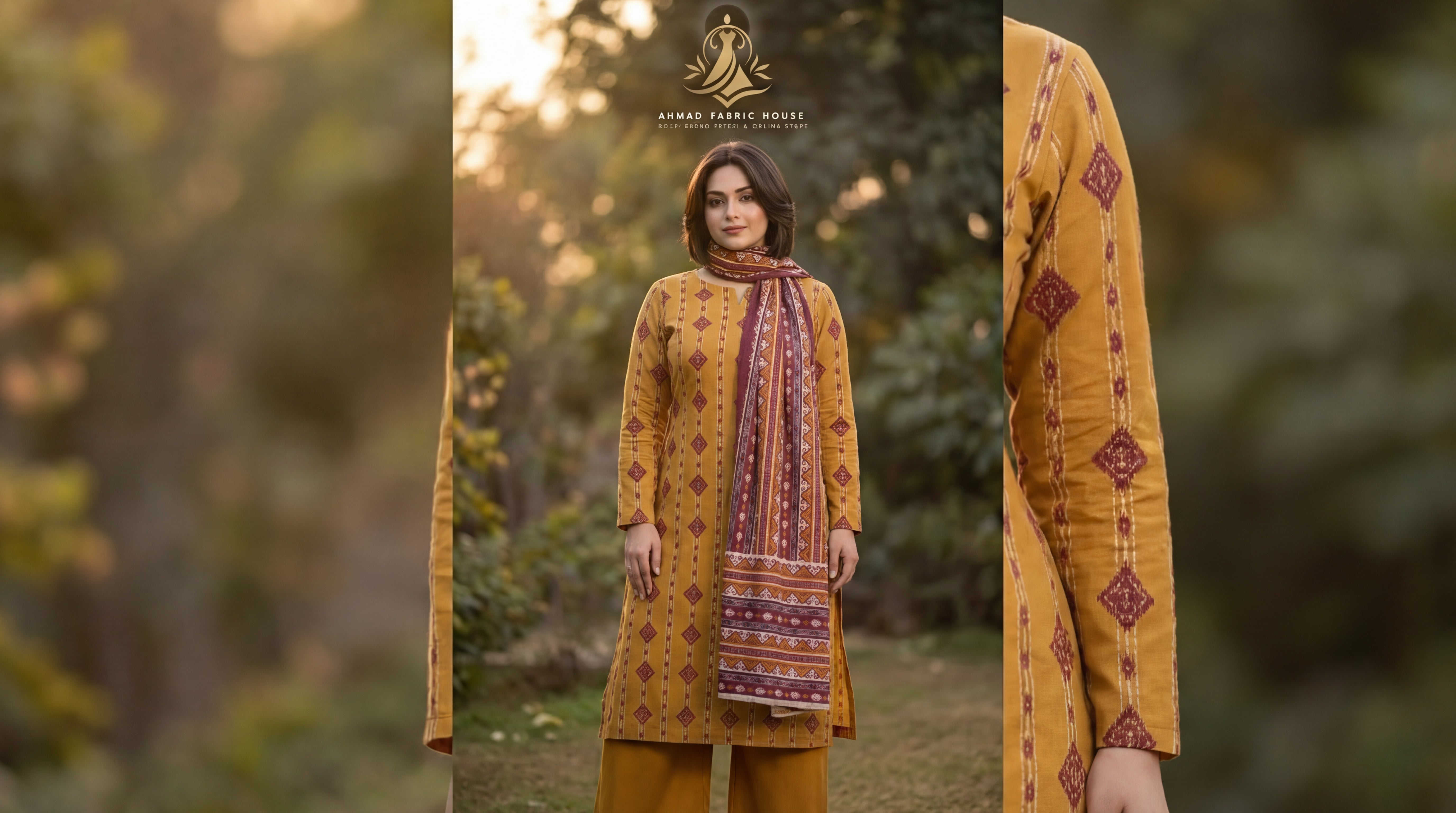 Edenrobe Unstitched Printed Khaddar 3pc