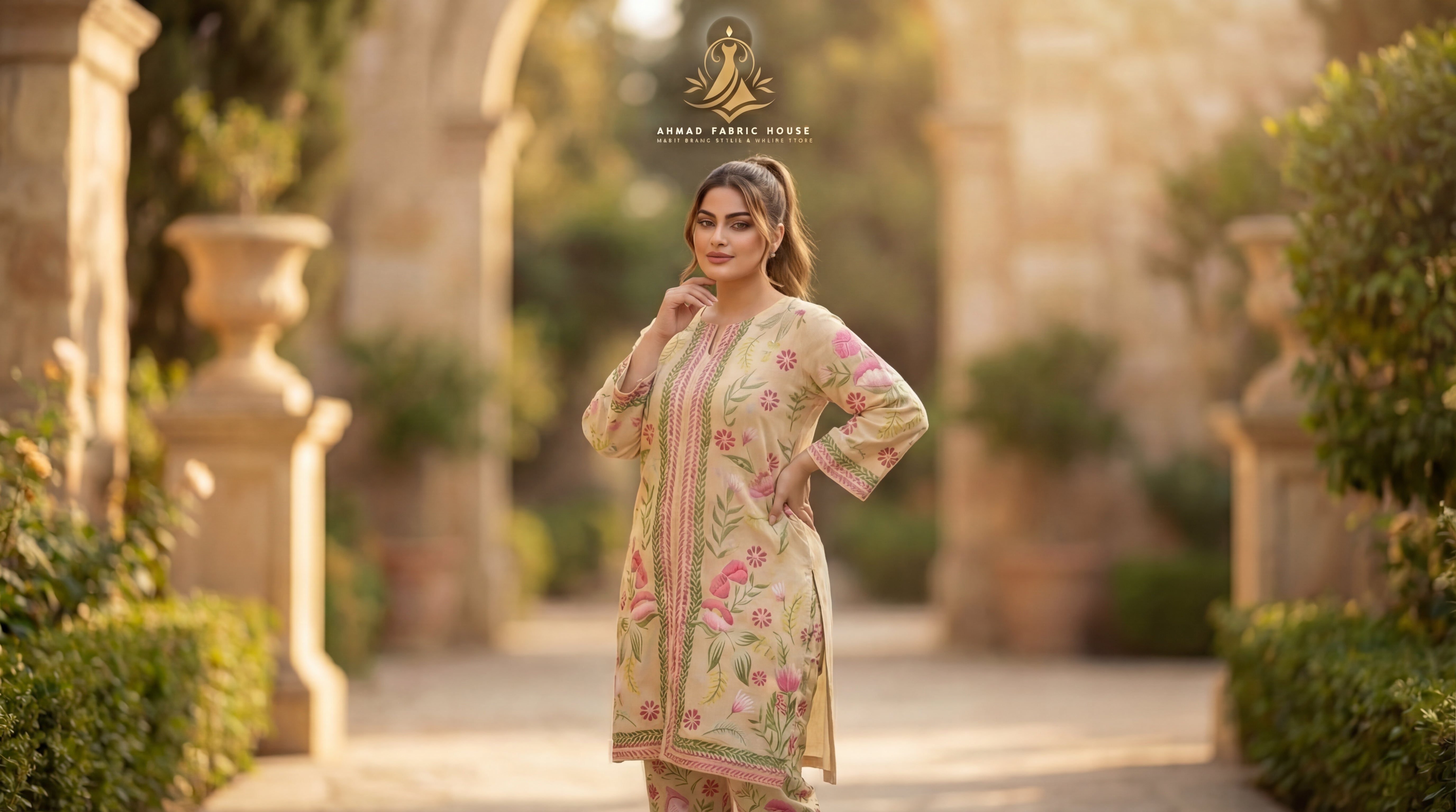 Stitched Silk Printed 2pc