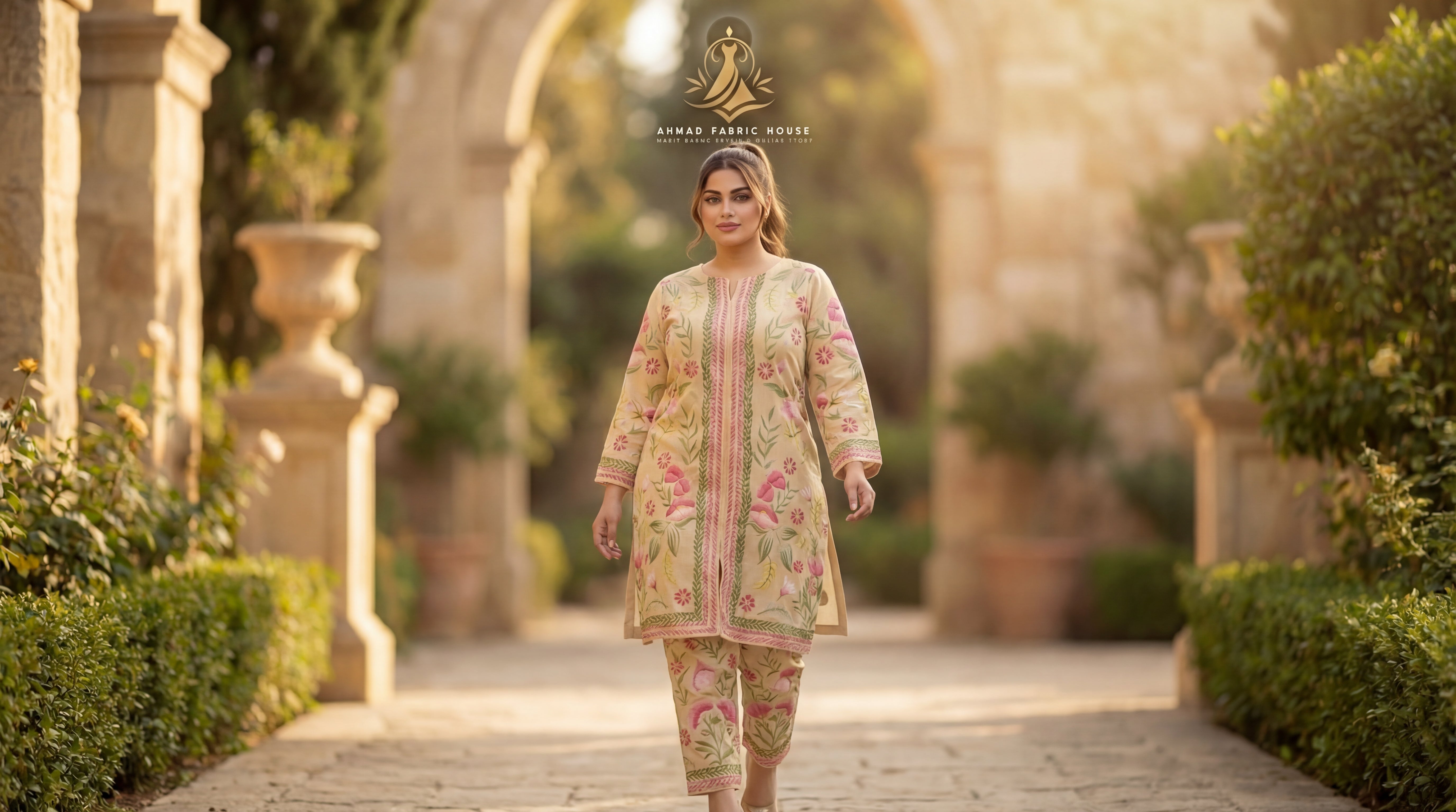 Stitched Silk Printed 2pc