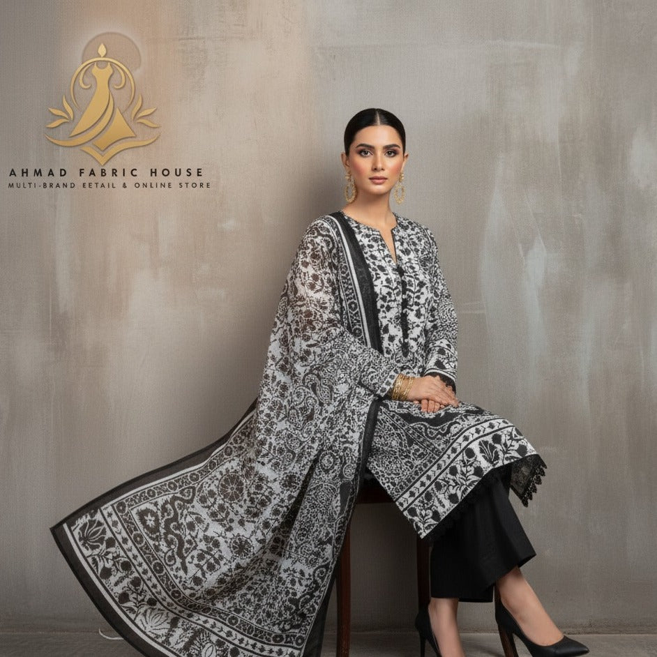 Nishat Unstitched Printed Karandi 3pc