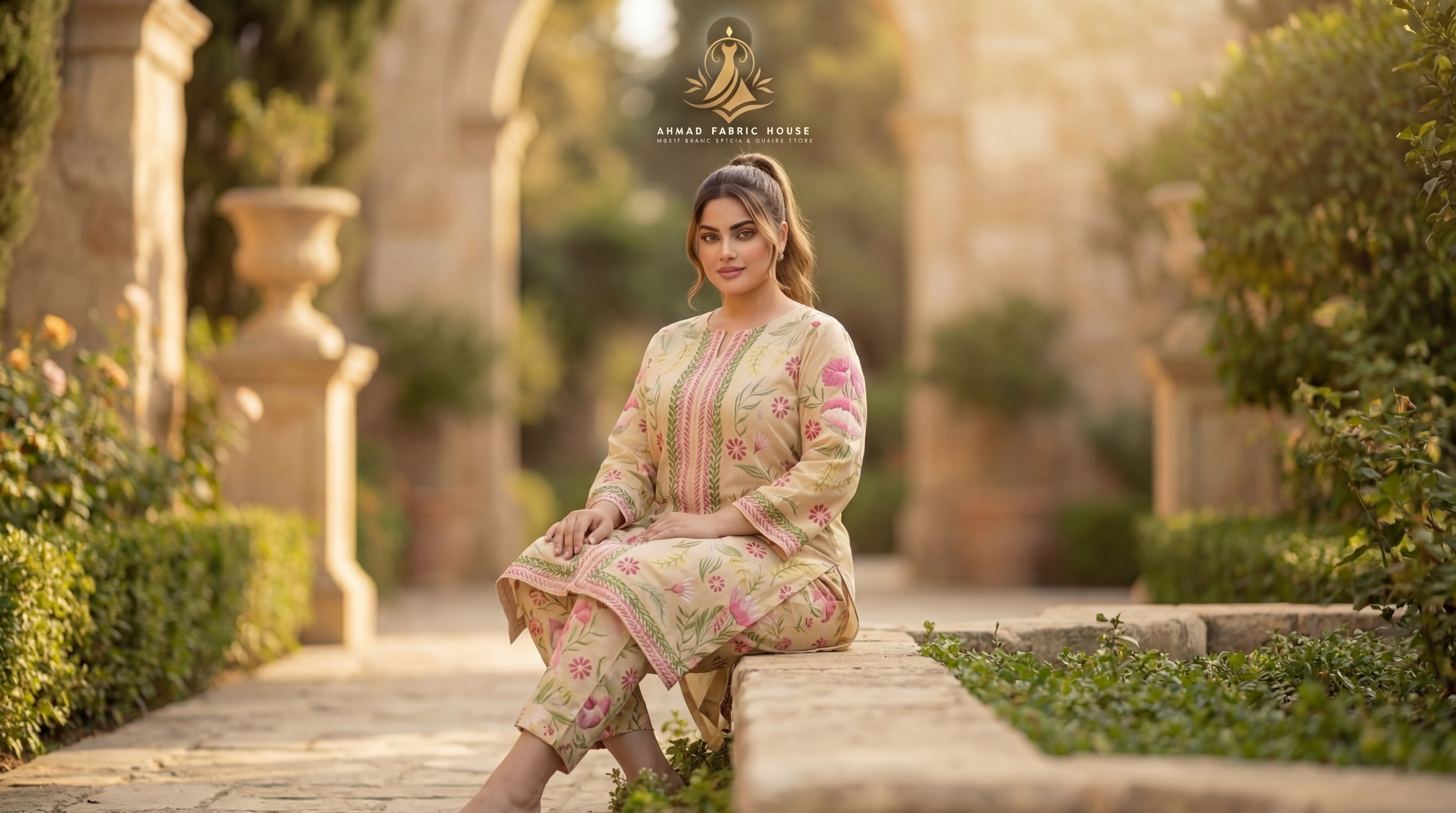 Stitched Silk Printed 2pc