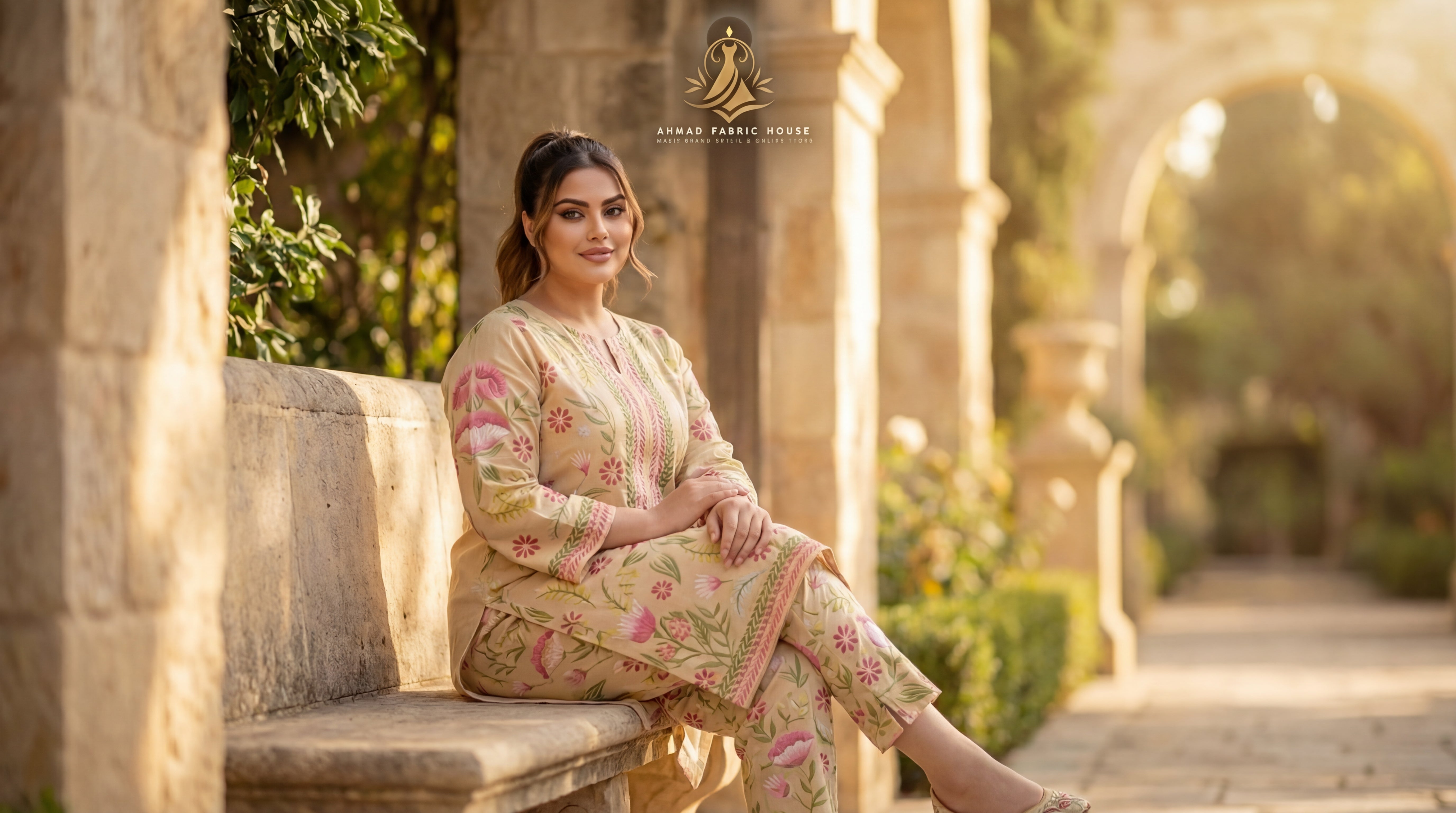 Stitched Silk Printed 2pc