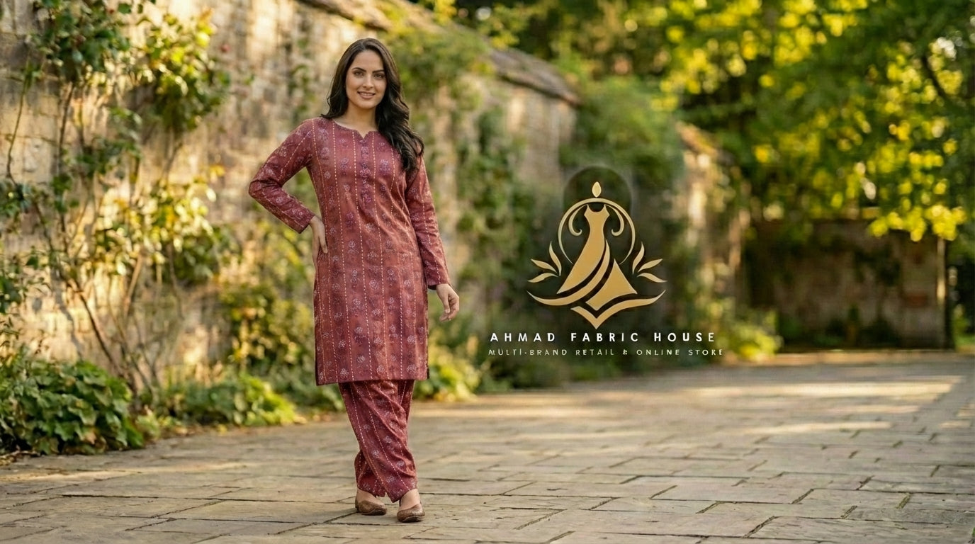 Baroque Vintax Peach Unstitched 2pc