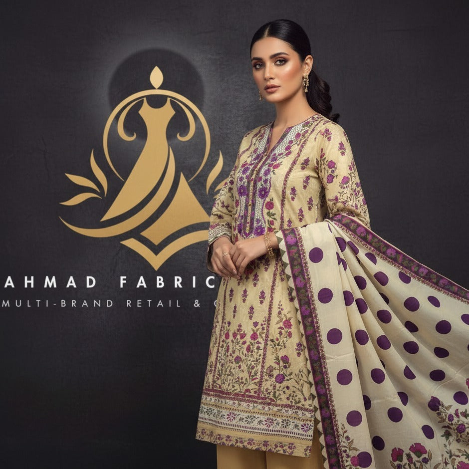 Ethnic Unstitched Printed Linen 3pc