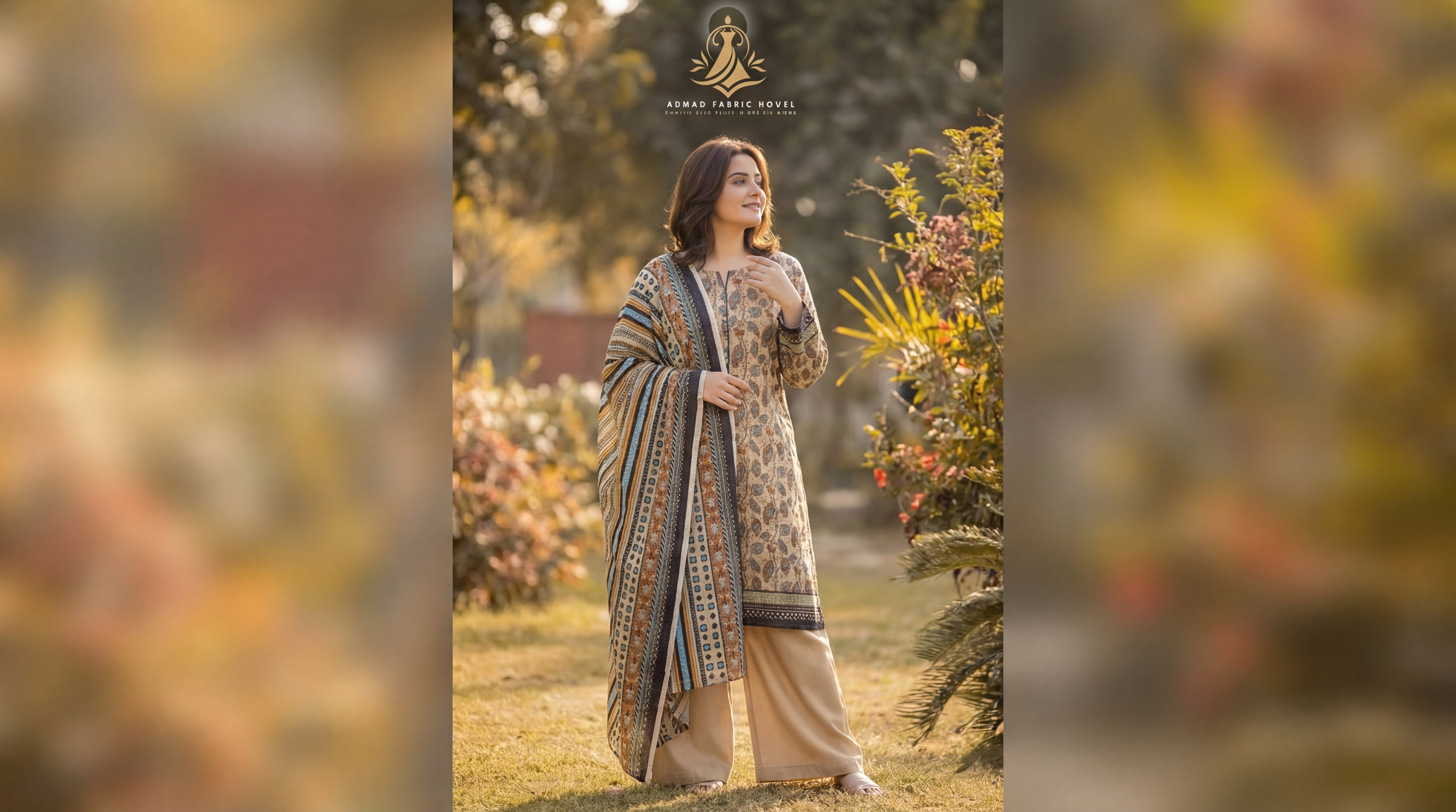 Edenrobe Unstitched Printed Khaddar 3pc
