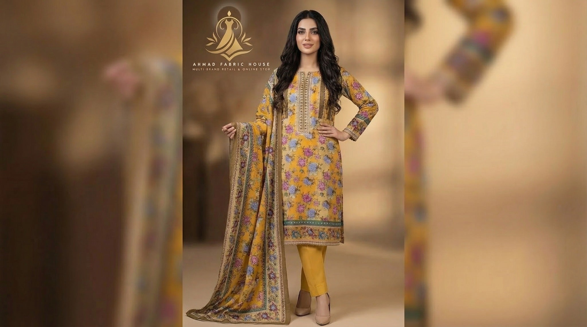 Ethnic Unstitched Printed Khaddar 3pc