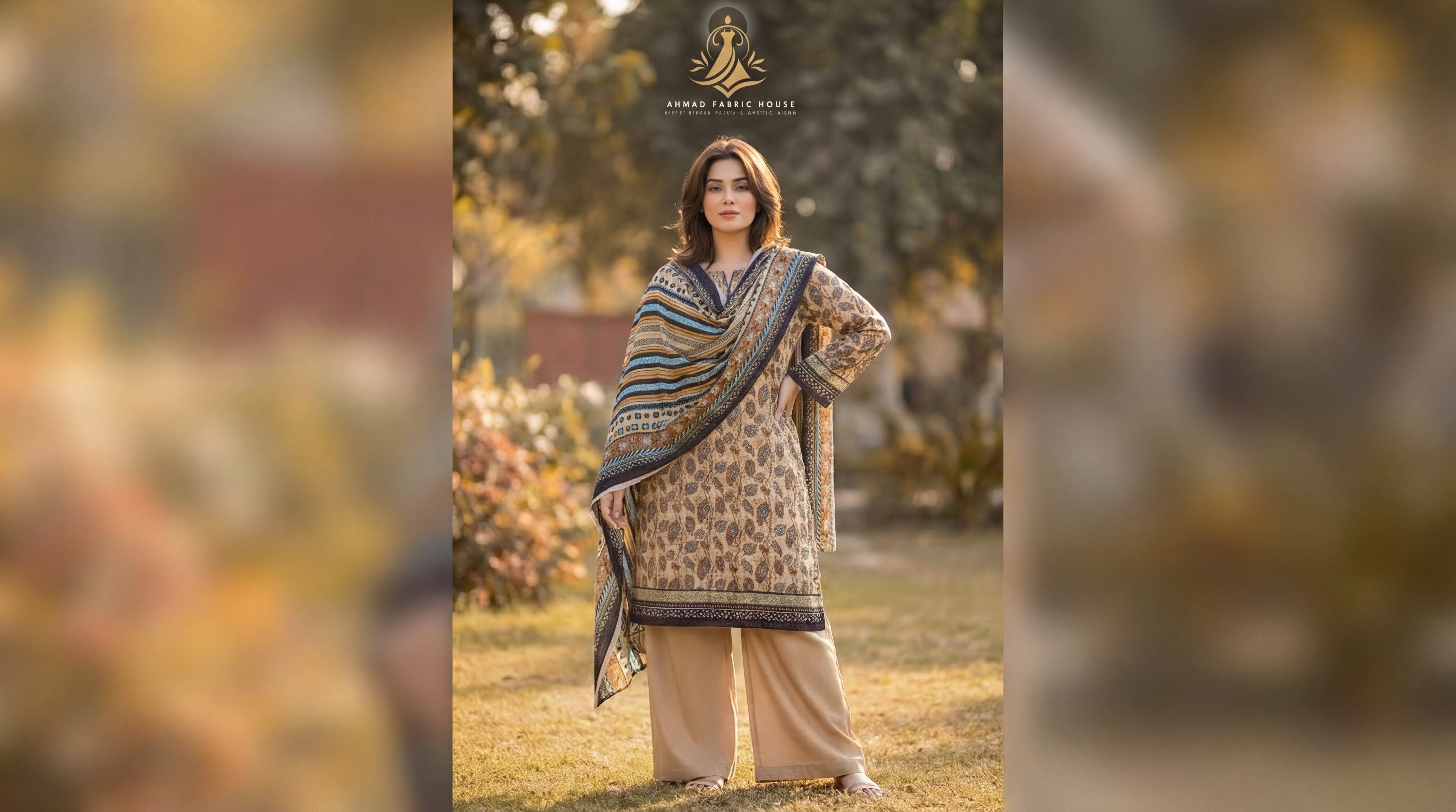 Edenrobe Unstitched Printed Khaddar 3pc