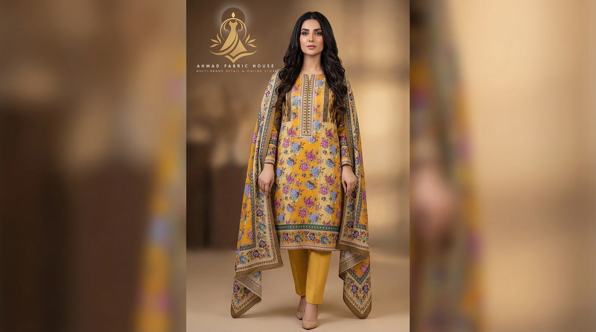 Ethnic Unstitched Printed Khaddar 3pc