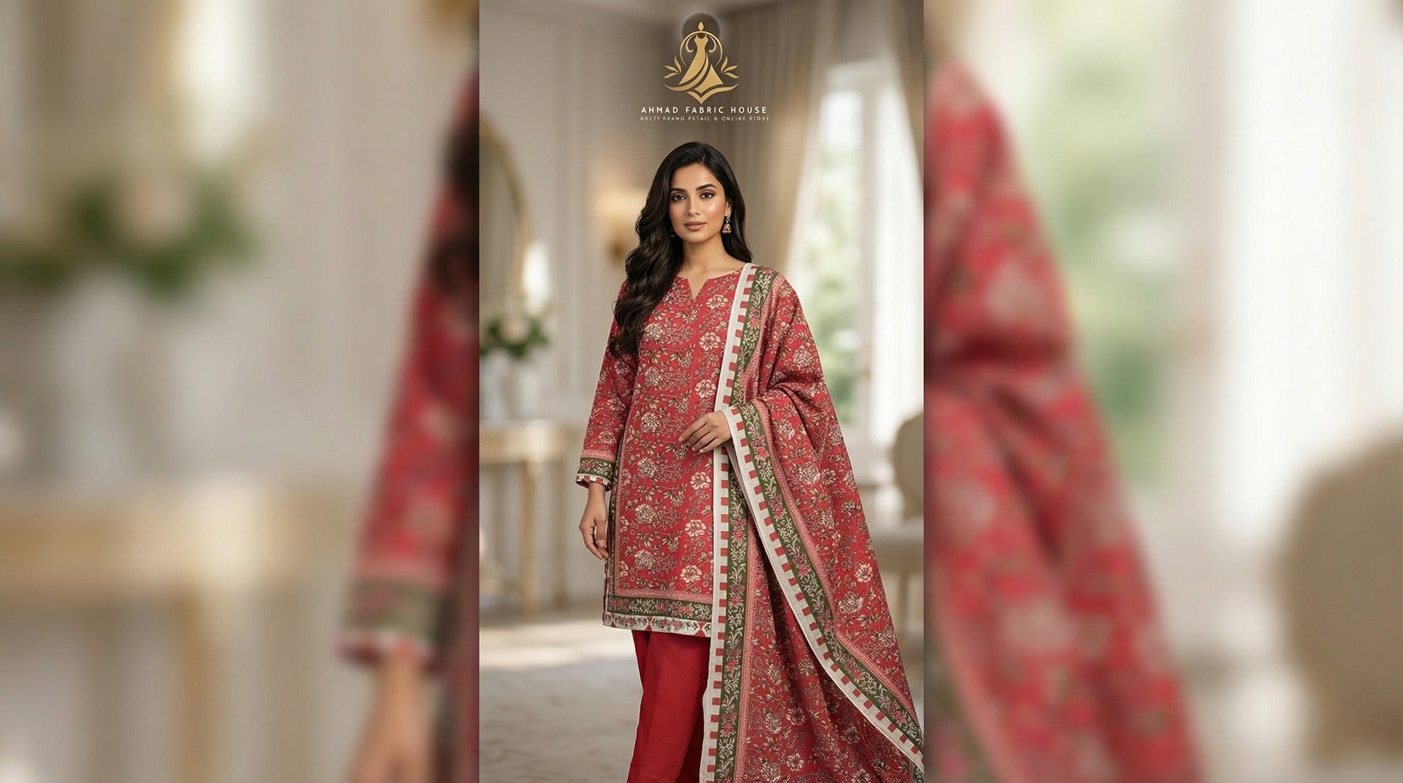 Ethnic Unstitched Printed Khaddar 3pc