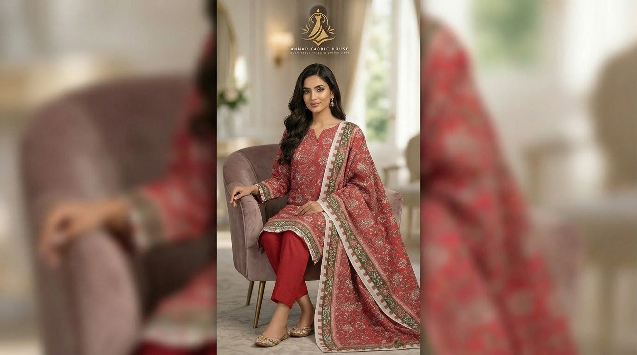 Ethnic Unstitched Printed Khaddar 3pc