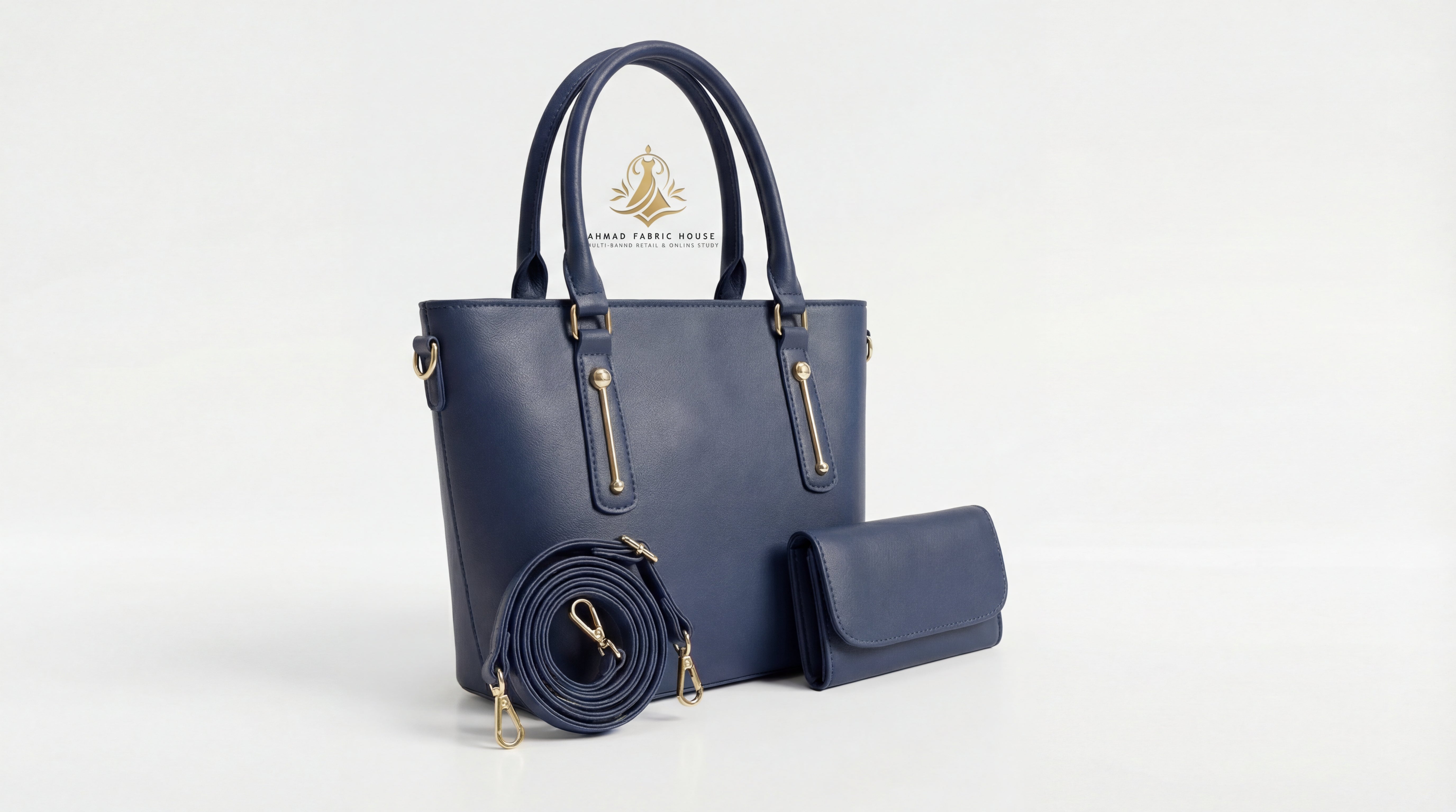 Navy Blue Leather 2pc