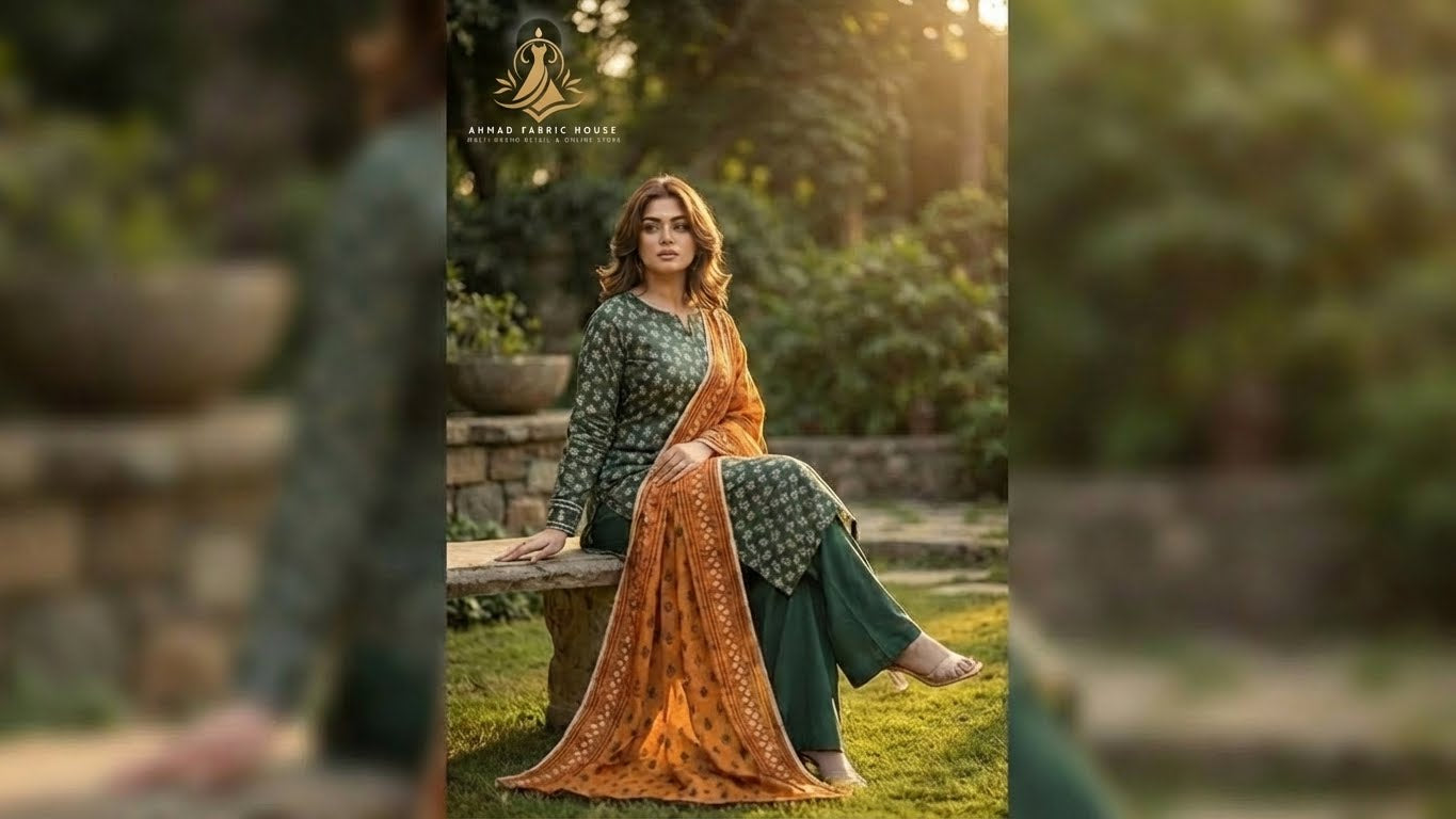 Edenrobe Unstitched Printed Khaddar 3pc