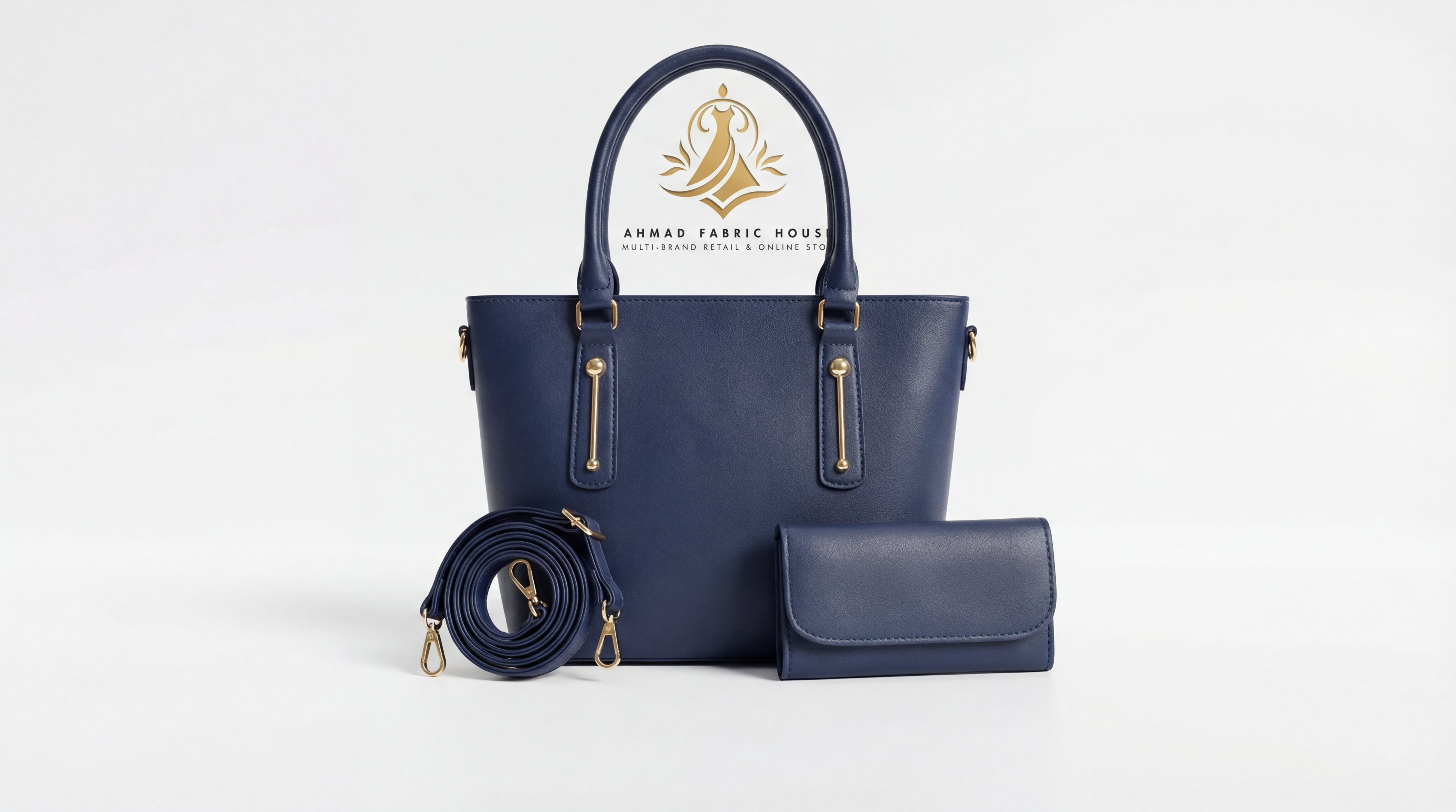 Navy Blue Leather 2pc