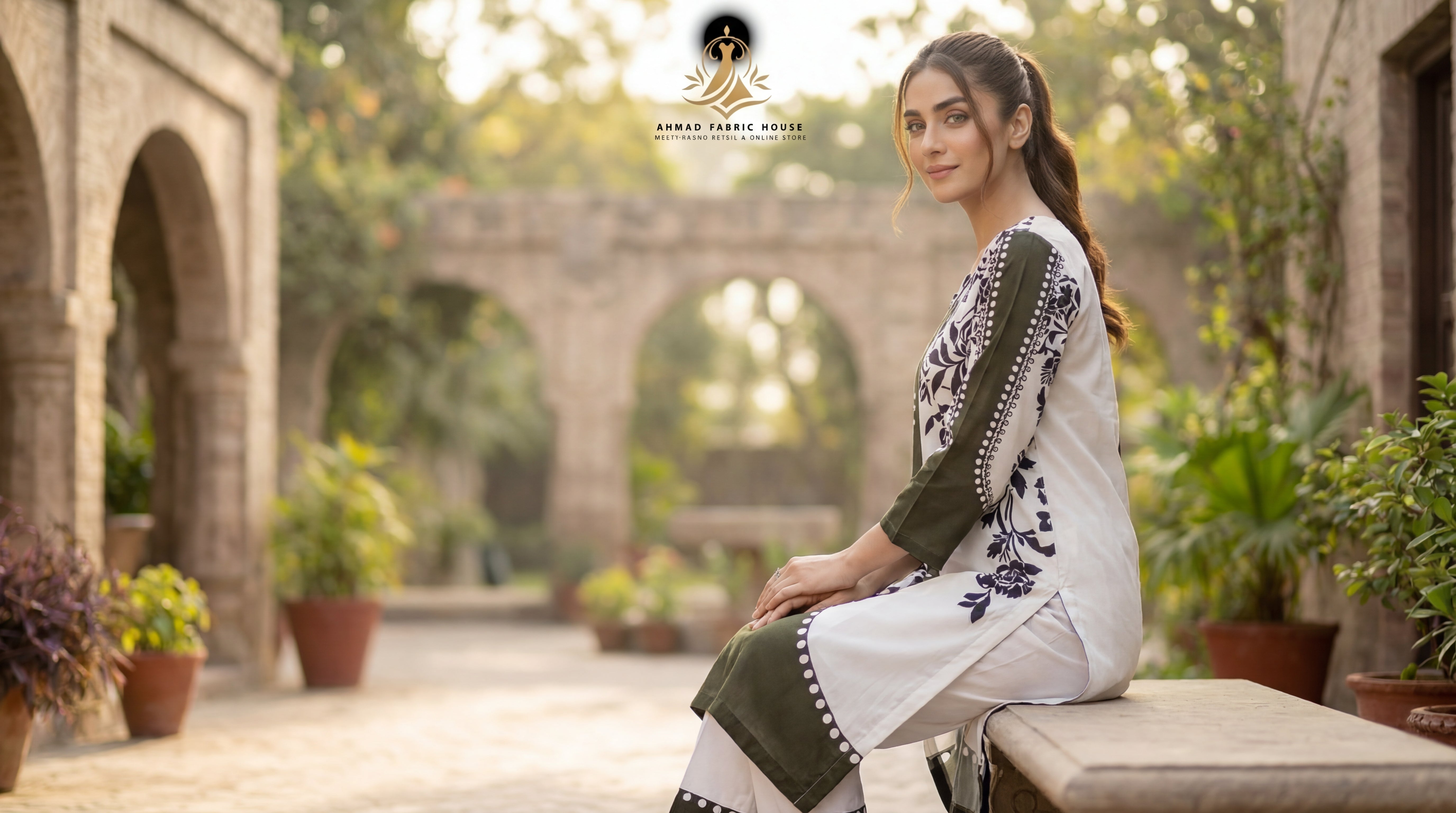 Stitched Silk Printed 2pc