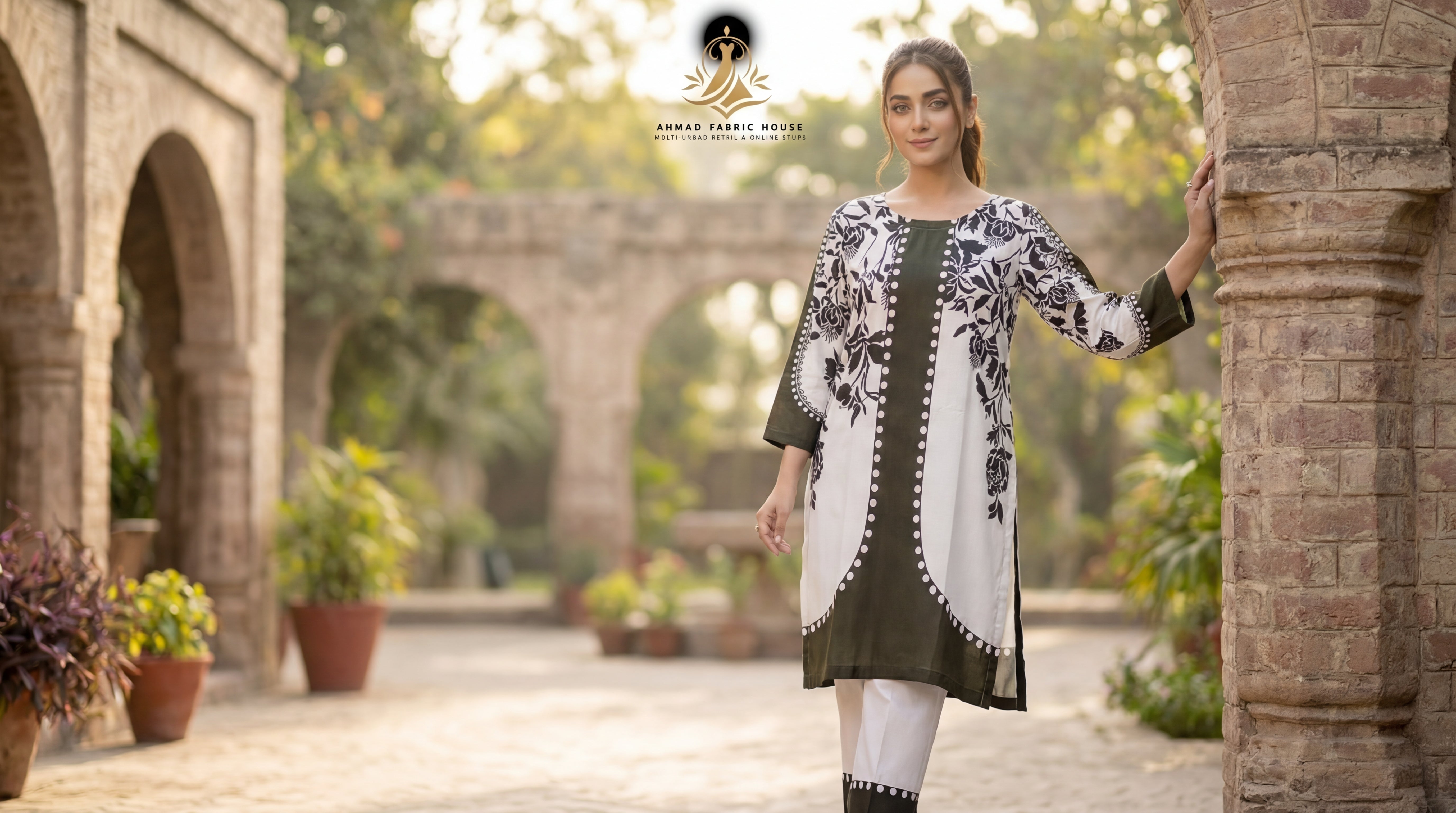 Stitched Silk Printed 2pc