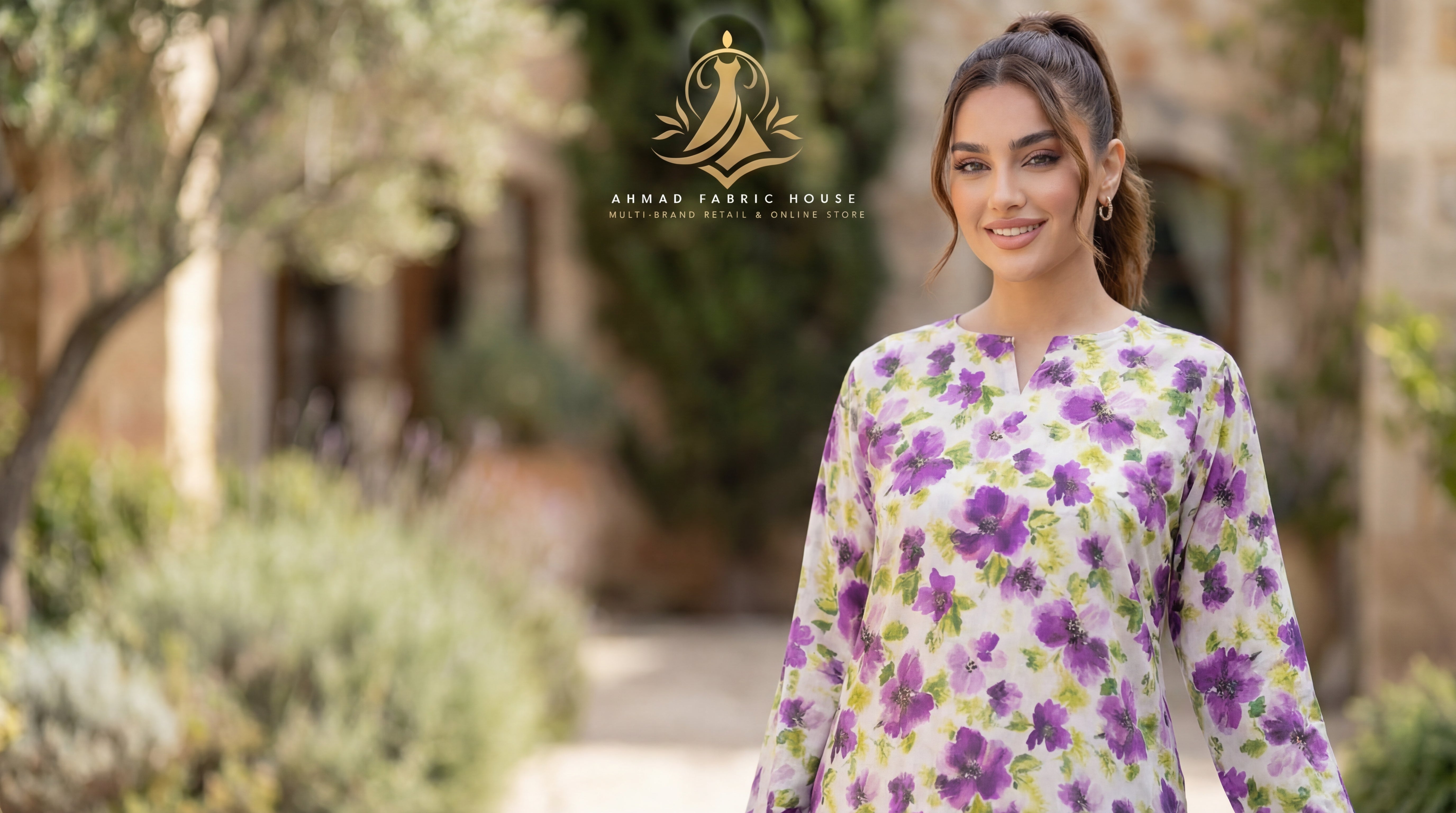 Stitched Linen Printed 2pc