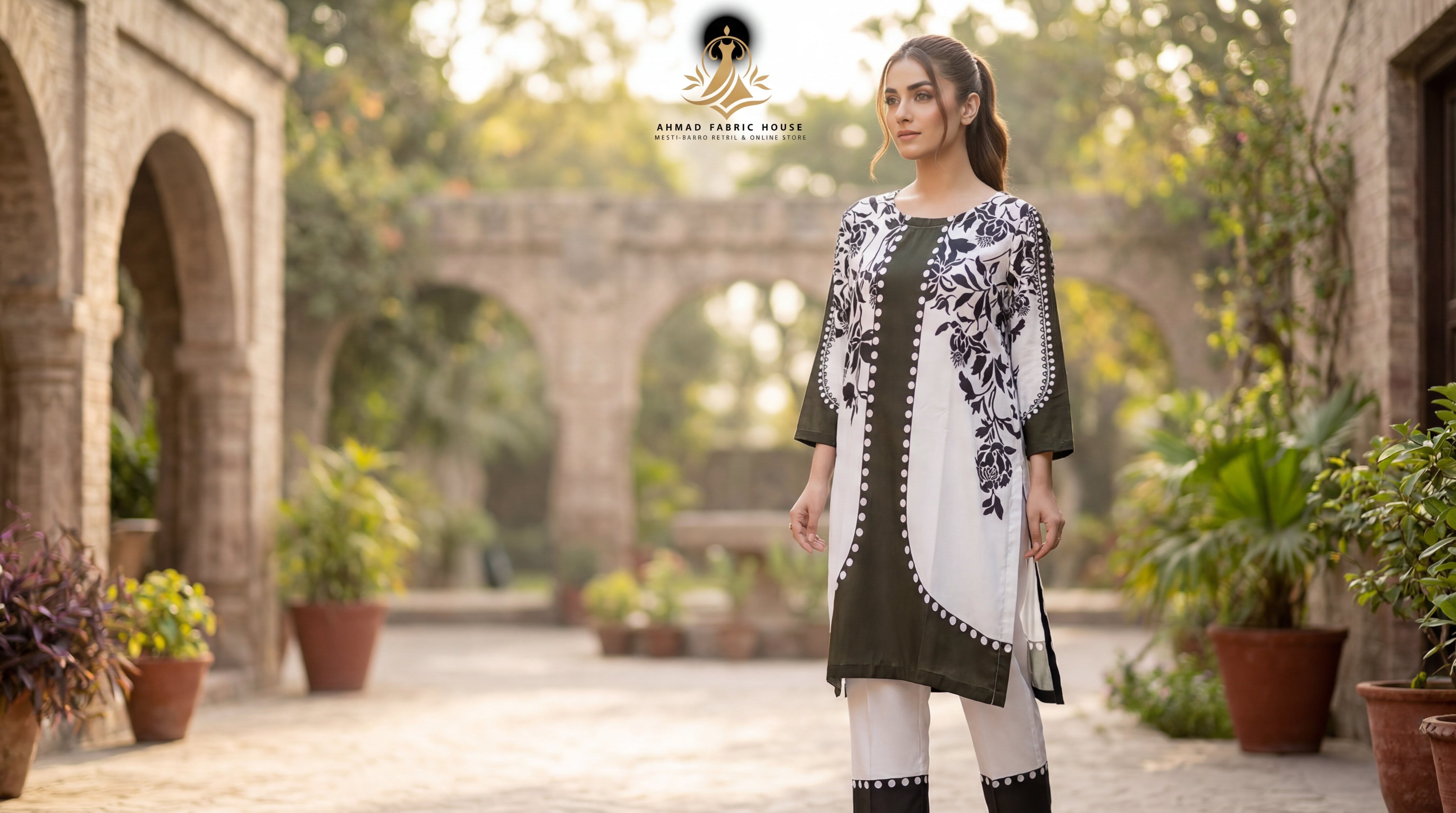 Stitched Silk Printed 2pc